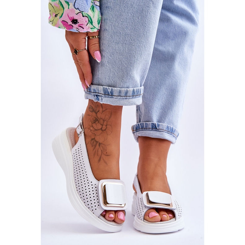 Sandalias Piel Calada S.Barski BN291 Blanco 1