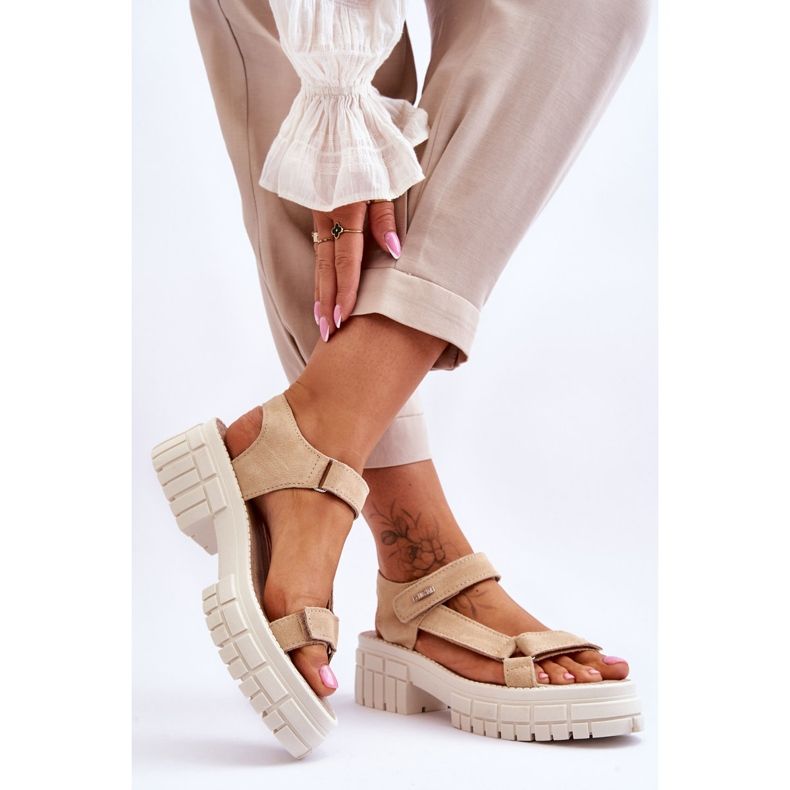 Sandalias Mujer Big Star Suede LL276036 Beige 2