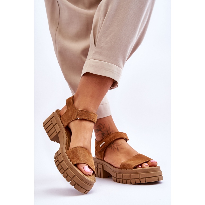 Sandalias Mujer Ante Big Star LL276032 Camel marrón 2