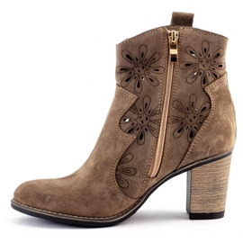 Olivier Tacones altos calados Lena beige oscuro 1