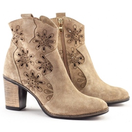 Olivier Tacones altos calados Lena beige claro 2