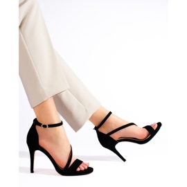 Sandalias mujer tacón Shelovet negras negro 3