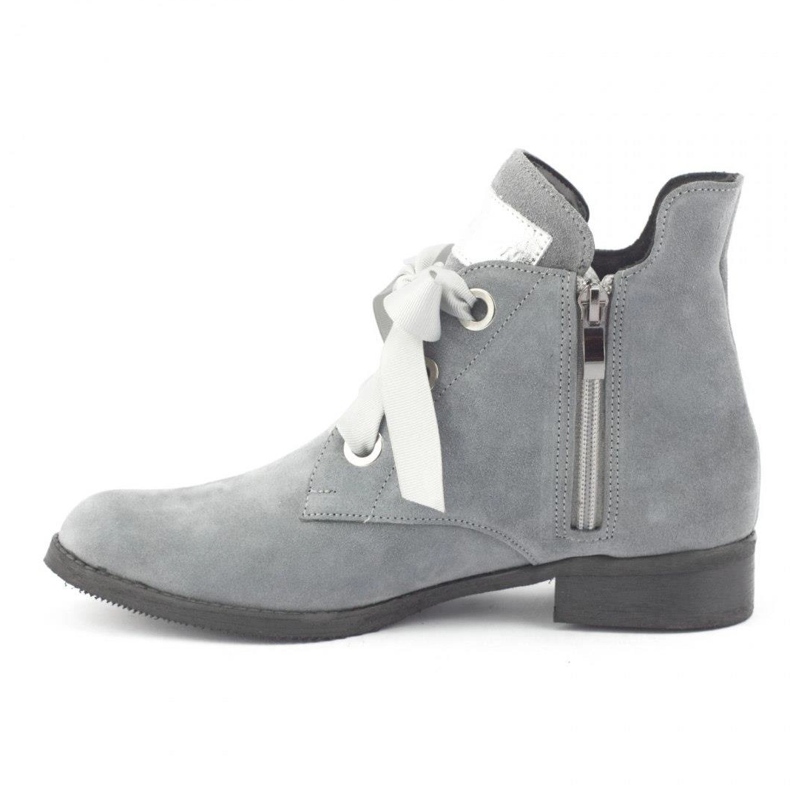 Olivier Botines Flora gris con lazo 1