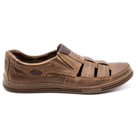 Polbut Zapatos de hombre calados 06 para verano marrón 1