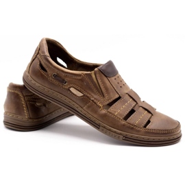 Polbut Zapatos de hombre calados 06 para verano marrón 5