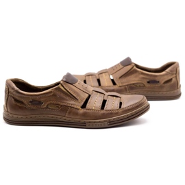 Polbut Zapatos de hombre calados 06 para verano marrón 7