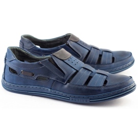 Polbut Zapatos de hombre calados 06 para verano azul marino 3