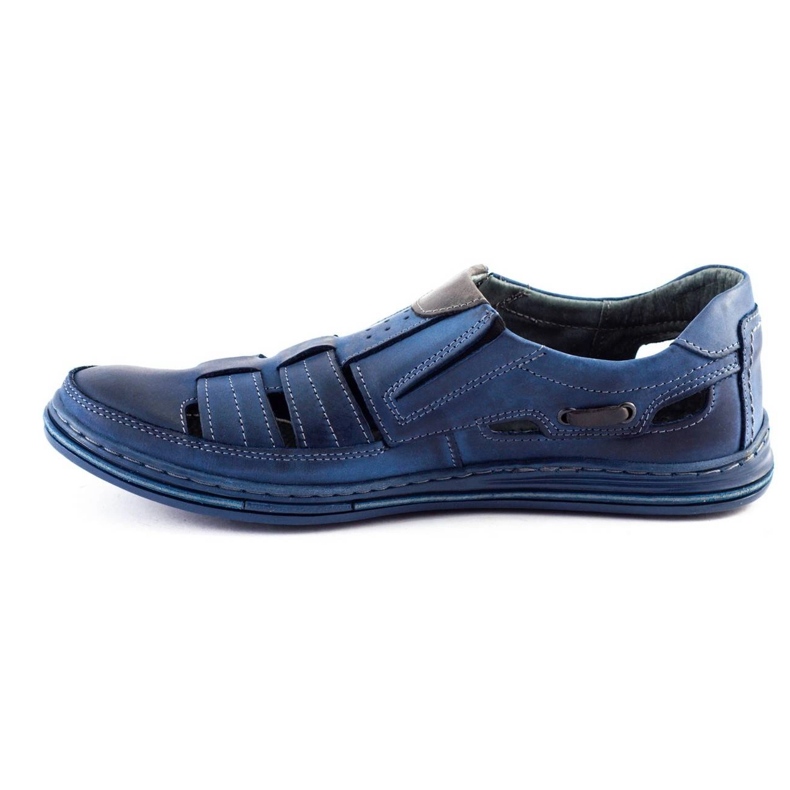 Polbut Zapatos de hombre calados 06 para verano azul marino 2
