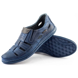 Polbut Zapatos de hombre calados 06 para verano azul marino 4