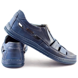 Polbut Zapatos de hombre calados 06 para verano azul marino 5