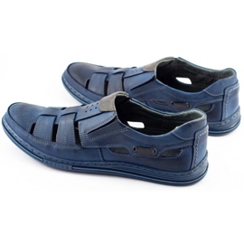 Polbut Zapatos de hombre calados 06 para verano azul marino 8