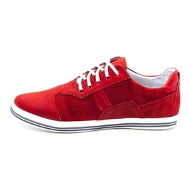 Polbut Zapatos casual de hombre 1801P rojo nubuck 2