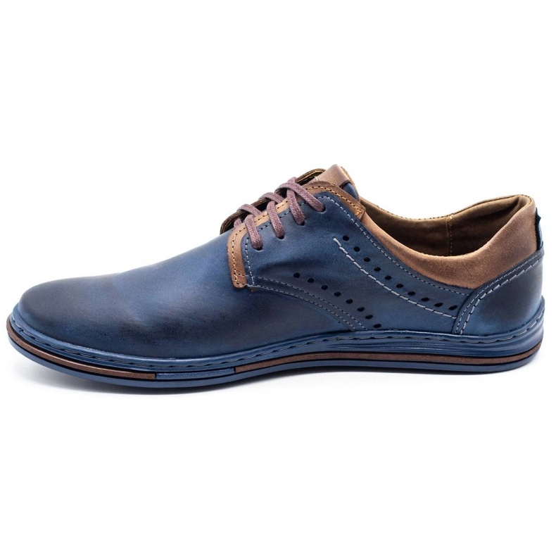 Polbut Zapatos casual hombre 402 azul marino con marrón 1