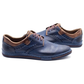 Polbut Zapatos casual hombre 402 azul marino con marrón 5