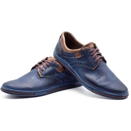 Polbut Zapatos casual hombre 402 azul marino con marrón 6