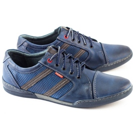 Polbut Zapatos casual hombre R3 Perforation Azul Marino 4