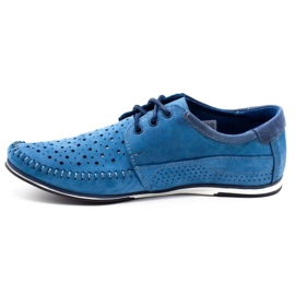 KOMODO Zapatos de hombre mocasines 875 azul verano 1