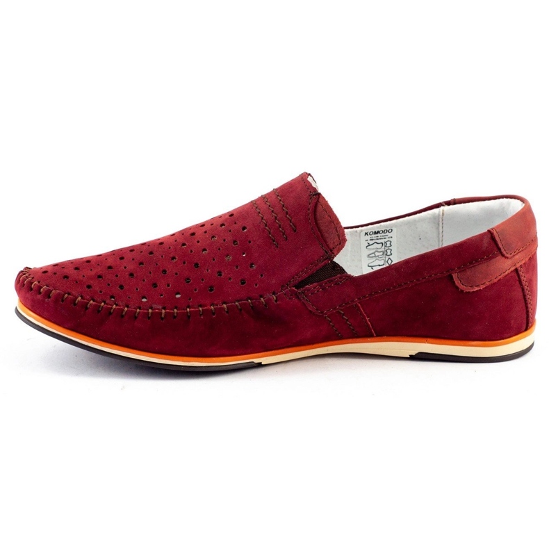 KOMODO Zapatos de hombre mocasines 876 verano burdeos rojo 1