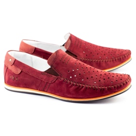 KOMODO Zapatos de hombre mocasines 876 verano burdeos rojo 2