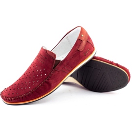 KOMODO Zapatos de hombre mocasines 876 verano burdeos rojo 3