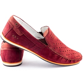 KOMODO Zapatos de hombre mocasines 876 verano burdeos rojo 4