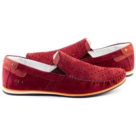 KOMODO Zapatos de hombre mocasines 876 verano burdeos rojo 5