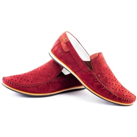KOMODO Zapatos de hombre mocasines 876 verano burdeos rojo 6