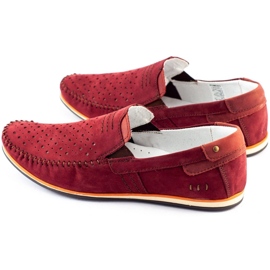 KOMODO Zapatos de hombre mocasines 876 verano burdeos rojo 7