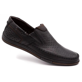 Polbut Zapatos verano hombre piel 09 negro con marrón multicolor 5