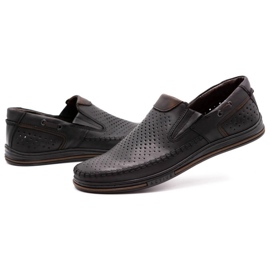 Polbut Zapatos verano hombre piel 09 negro con marrón multicolor 10