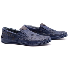 Polbut Zapatos de cuero para hombre 09 para el verano Azul marino 5