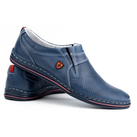 Polbut Zapato hombre piel 362 con perforacion azul marino 7