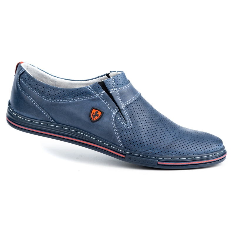 Polbut Zapato hombre piel 362 con perforacion azul marino 2 Polbut Zapato hombre piel 362 con perforacion azul marino 2