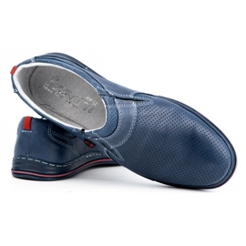 Polbut Zapato hombre piel 362 con perforacion azul marino 5