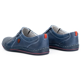 Polbut Zapato hombre piel 362 con perforacion azul marino 6