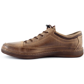 Polbut Zapatos casuales de cuero para hombre K22 marrón 2