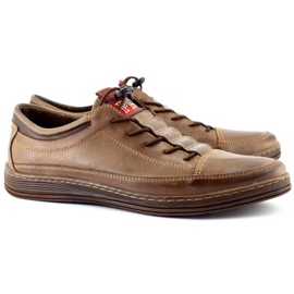 Polbut Zapatos casuales de cuero para hombre K22 marrón 3