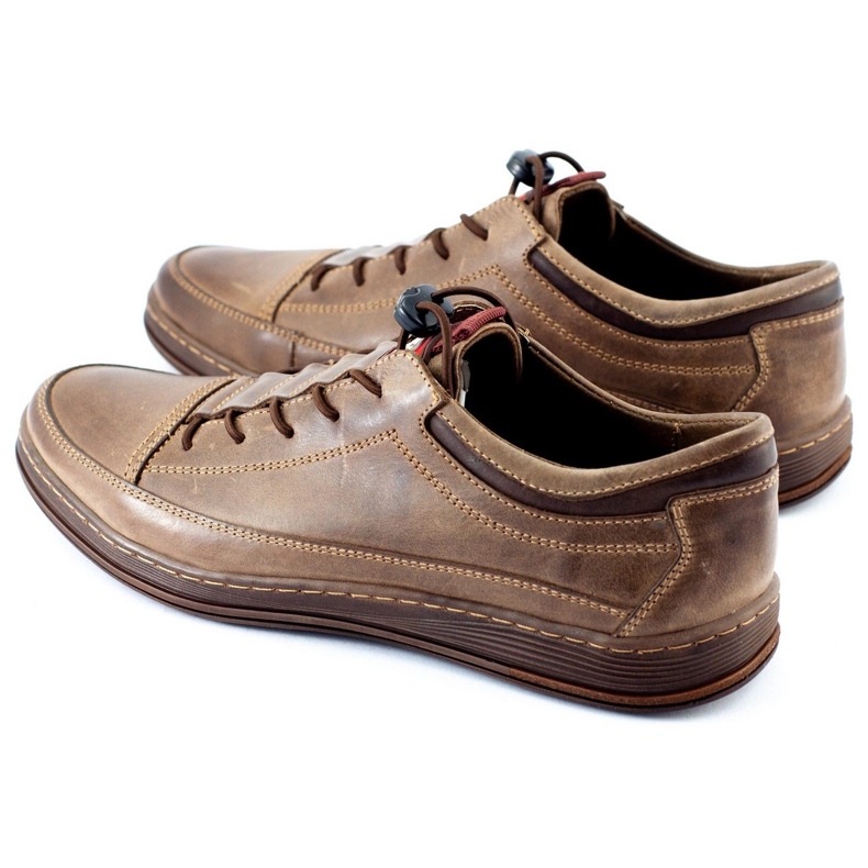 Polbut Zapatos casuales de cuero para hombre K22 marrón 1