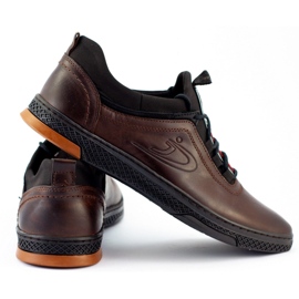 Polbut Zapatos casuales de cuero para hombre K24 marrón 3
