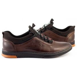 Polbut Zapatos casuales de cuero para hombre K24 marrón 4