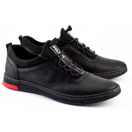 Polbut Zapatos de hombre piel casual negro K24 4