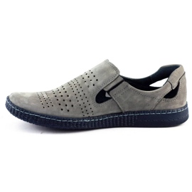 KOMODO Zapatos sin cordones grises para hombre 864 5