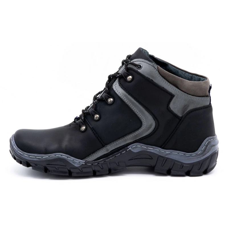 Olivier Zapatos de invierno para hombre 129 Negro 1