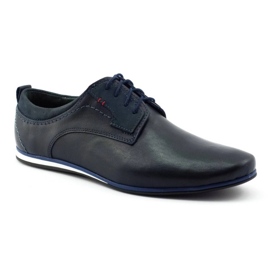 Zapatos de hombre elegantes para jeans 731 azul marino 1