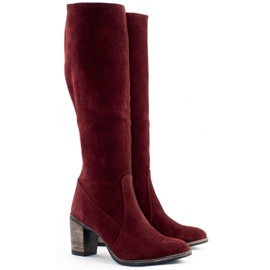 Olivier Botas de mujer, aisladas en el poste, granate rojo 2