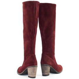 Olivier Botas de mujer, aisladas en el poste, granate rojo 3