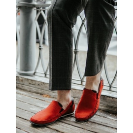 KOMODO Mocasines piel hombre 876 rojo 8