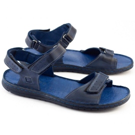 KOMODO Sandalias hombre piel 881K azul marino 4