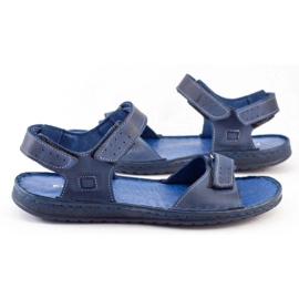 KOMODO Sandalias hombre piel 881K azul marino 7