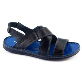 KOMODO Sandalias hombre piel 882K azul marino oscuro 2